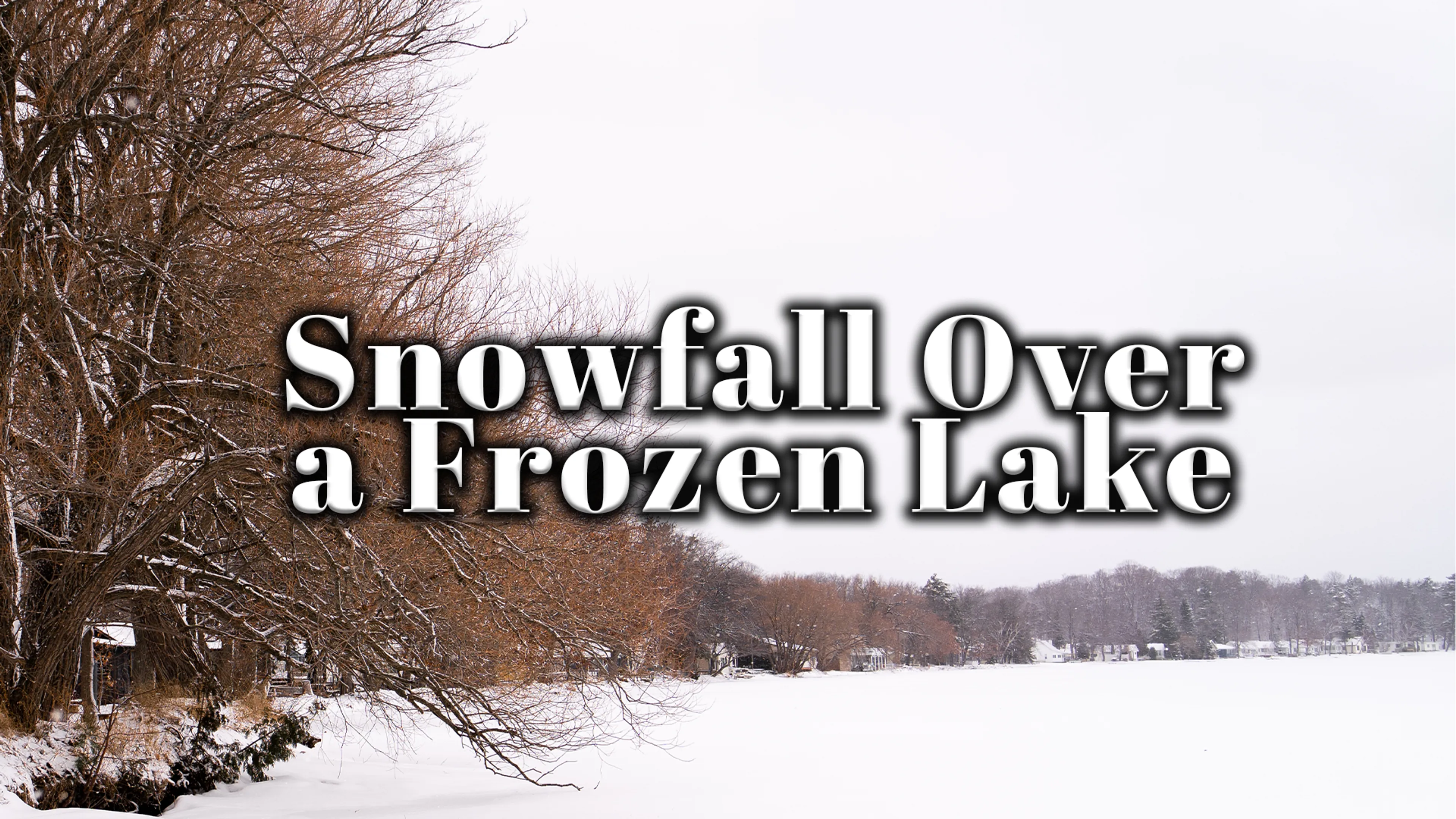 Snowfall Over a Frozen Lake poster